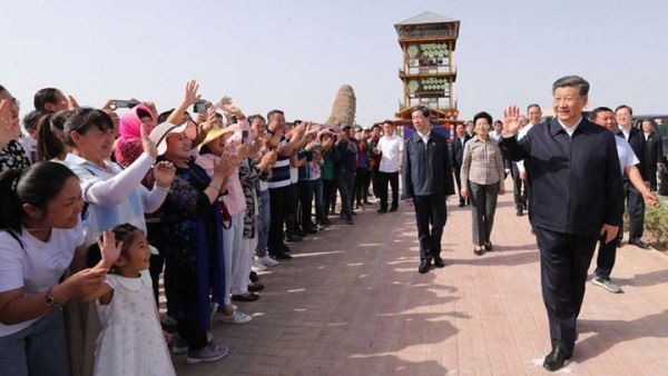 President Xi Jinping inspects agriculture and ecological protection in NW China's Ningxia