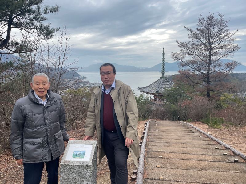 平山郁夫与范曾的世纪友谊再谱新章，平山郁夫美术馆馆长再画明月，期待范增